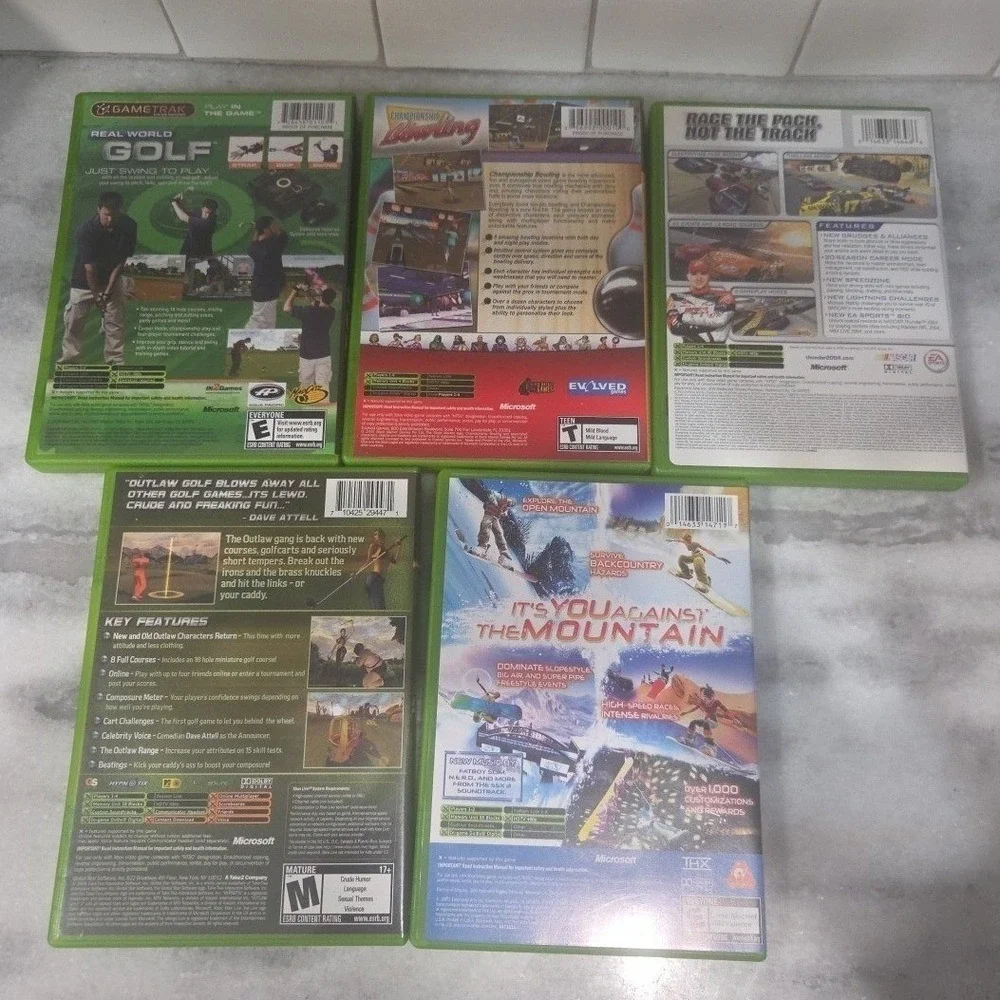 Xbox Sports Game Lot: SSX 3, Outlaw Golf 2, Nascar Thunder 2004, 5 Game Bundle